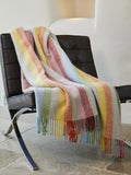 Stripe Pure New Wool Throw - Rainbow Grey