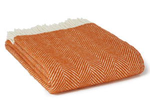 Herringbone Pure New Wool Throw - Cinnamon