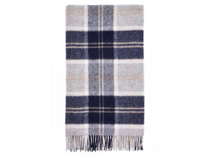 Tartan Pure New Wool Blanket - Bannockbane Silver