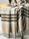 Classic Check Alpaca Blend Throw - Light Grey