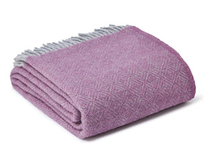 Geo XL Pure New Wool Throw - Mulberry