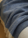 Waffle Pure New Wool Throw - Blue Jay