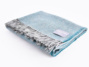 Tweed Wool Blanket - Turquoise