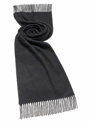Plain Lambswool Scarf - Black