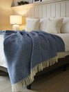 Waffle XL Pure New Wool Throw - Blue Jay