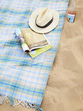 Cottage Check Waterproof Polo Picnic Blanket - Blue