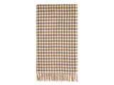 British Wool Gingham Throw - Natural