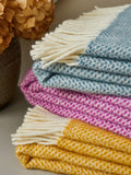 Honeycomb Pure New Wool Throw - Rosa