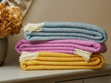 Honeycomb Pure New Wool Throw - Rosa