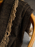 Herringbone Pure New Wool Throw - Vintage
