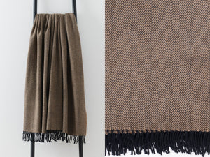 Dark Herringbone Lambswool Throws