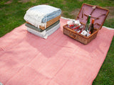 Herringbone Pure New Wool Throw - Cranberry