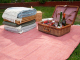 Herringbone Pure New Wool Throw - Cranberry