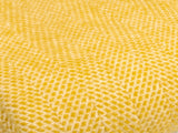 XL Blanket Stitch Honeycomb Pure New Wool Throw - Golden Yellow