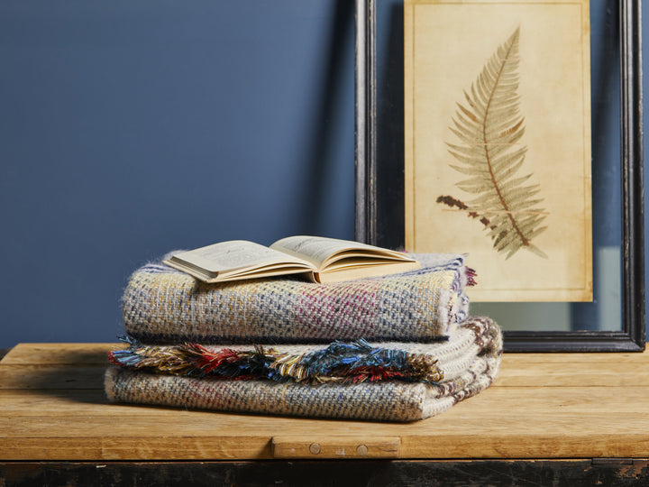 Large Checked Random Recycled Wool Blanket Wool Blanket Online