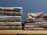 Large Checked Random Recycled Wool Blanket