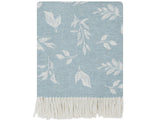 Leaf Merino Lambswool Throw - Topaz