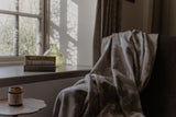Leaf Merino Lambswool Throw - Oatmeal