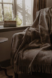 Leaf Merino Lambswool Throw - Oatmeal