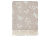 Leaf Merino Lambswool Throw - Oatmeal