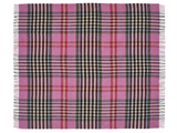 Chesil Check Pure New Wool Throw - Raspberry