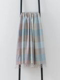 Patchwork Merino Lambswool Throw - Sea Breeze