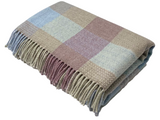 Patchwork Merino Lambswool Throw - Sea Breeze
