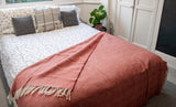 Herringbone Pure New Wool Throw - Cranberry