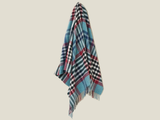 Chesil Check Pure New Wool Throw - Teal