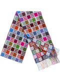 Checked Lambswool Scarf - Ribbon Grey
