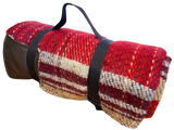 Waterproof Picnic Rug Roll - Random Check Recycled Wool