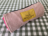Pink Herringbone Tweed Wool Dog Mat
