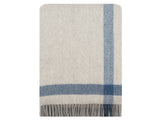 Stix Herringbone Border Recycled Wool Throw - Nimbus