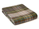 XL Tartan Blanket Stitch Pure New Wool Throw - Antique Dress Gordon