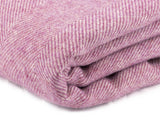 Herringbone Pure New Wool Blanket - Pink