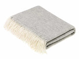 Herringbone Merino Lambswool Throw - Grey