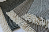 Herringbone 100% British Wool Throw - Blackthorn