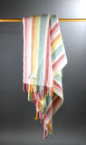 Stripe Pure New Wool Throw - Rainbow