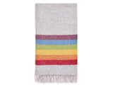 Rainbow Pure New Wool Shetland Throw - Grey/Multi