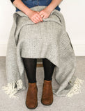 Illusion Pure New Wool Throw - Grey