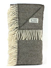 Herringbone 100% British Wool Throw - Blackthorn