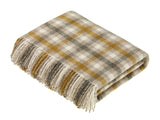 Bibury Check Pure New Wool Throw - Natural