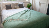 Herringbone Pure New Wool Throw - Sea Green