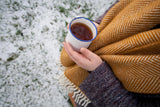 Herringbone Pure New Wool Scarf - Mustard