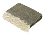 Herringbone Shetland Pure New Wool Throw - Vintage Grey