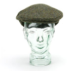 Herringbone Harris Tweed Flat Cap - Green