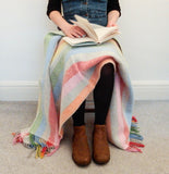 Stripe Pure New Wool Throw - Rainbow Grey