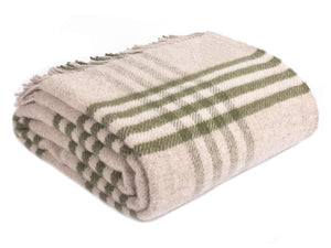 Hex XL Pure New Wool Throw - Olive