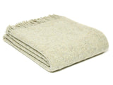 Diagonal Stripe Recycled Wool Throw - Natural Latte