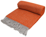 Illusion Pure New Wool Throw - Pumpkin